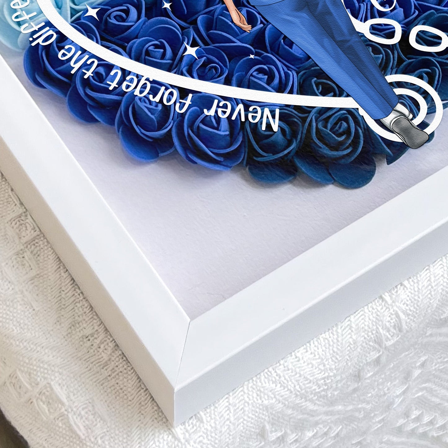 Never Forget The Difference You've Made - Personalized Flower Shadow Box | Gift for Nurses - Personalize Memories