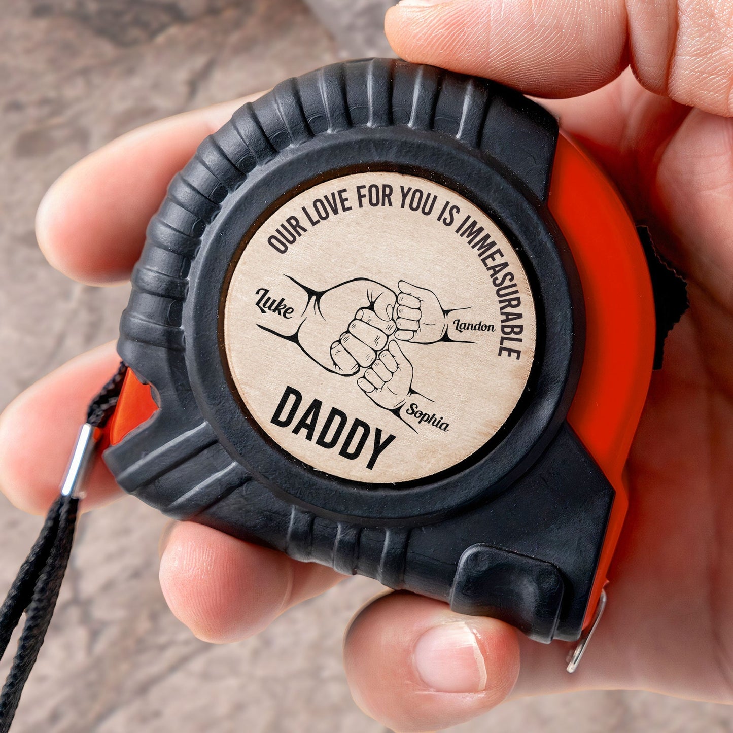 Our Love For You Is Immeasurable - Personalized Tape Measure | Funny Gift for Dad - Personalize Memories