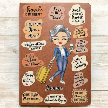 Life Is A Journey - Personalized Leather Journal | Gift for Travel Lovers - Personalize Memories