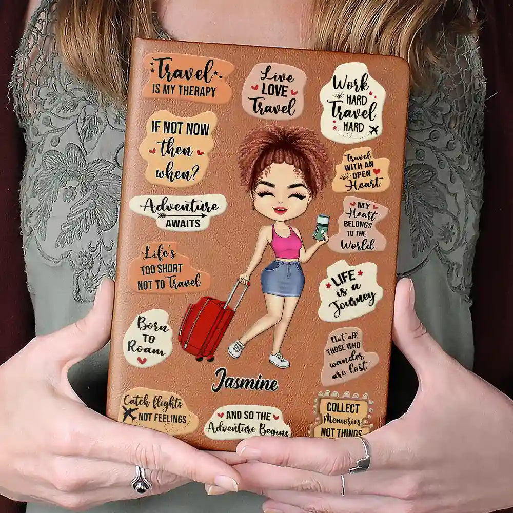 Life Is A Journey - Personalized Leather Journal | Gift for Travel Lovers - Personalize Memories