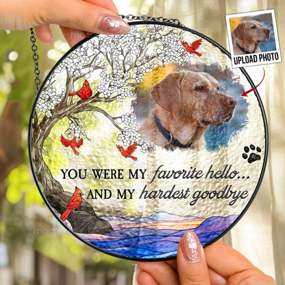 Personalized Pet Memorial Stained Glass Suncatcher | Rainbow Bridge Pet Loss Gift - Personalize Memories
