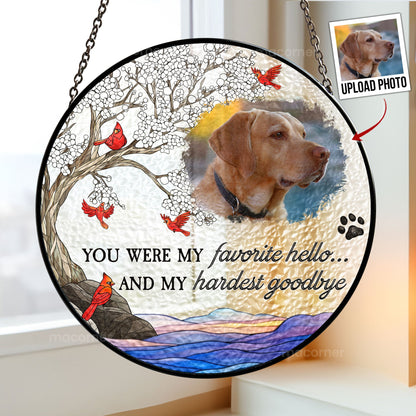Personalized Pet Memorial Stained Glass Suncatcher | Rainbow Bridge Pet Loss Gift - Personalize Memories