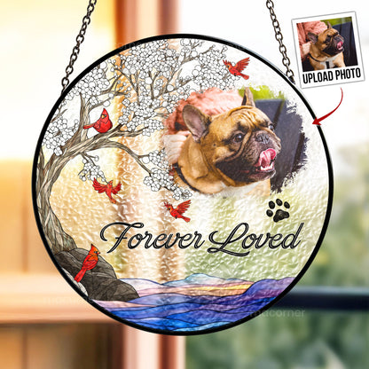 Personalized Pet Memorial Stained Glass Suncatcher | Rainbow Bridge Pet Loss Gift - Personalize Memories