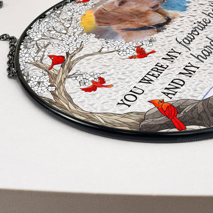 Personalized Pet Memorial Stained Glass Suncatcher | Rainbow Bridge Pet Loss Gift - Personalize Memories