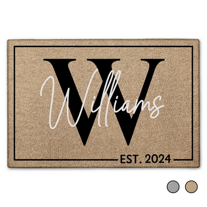 Monogram Family Name - Personalized Doormat | Custom Home Entrance Gift for Family - Personalize Memories