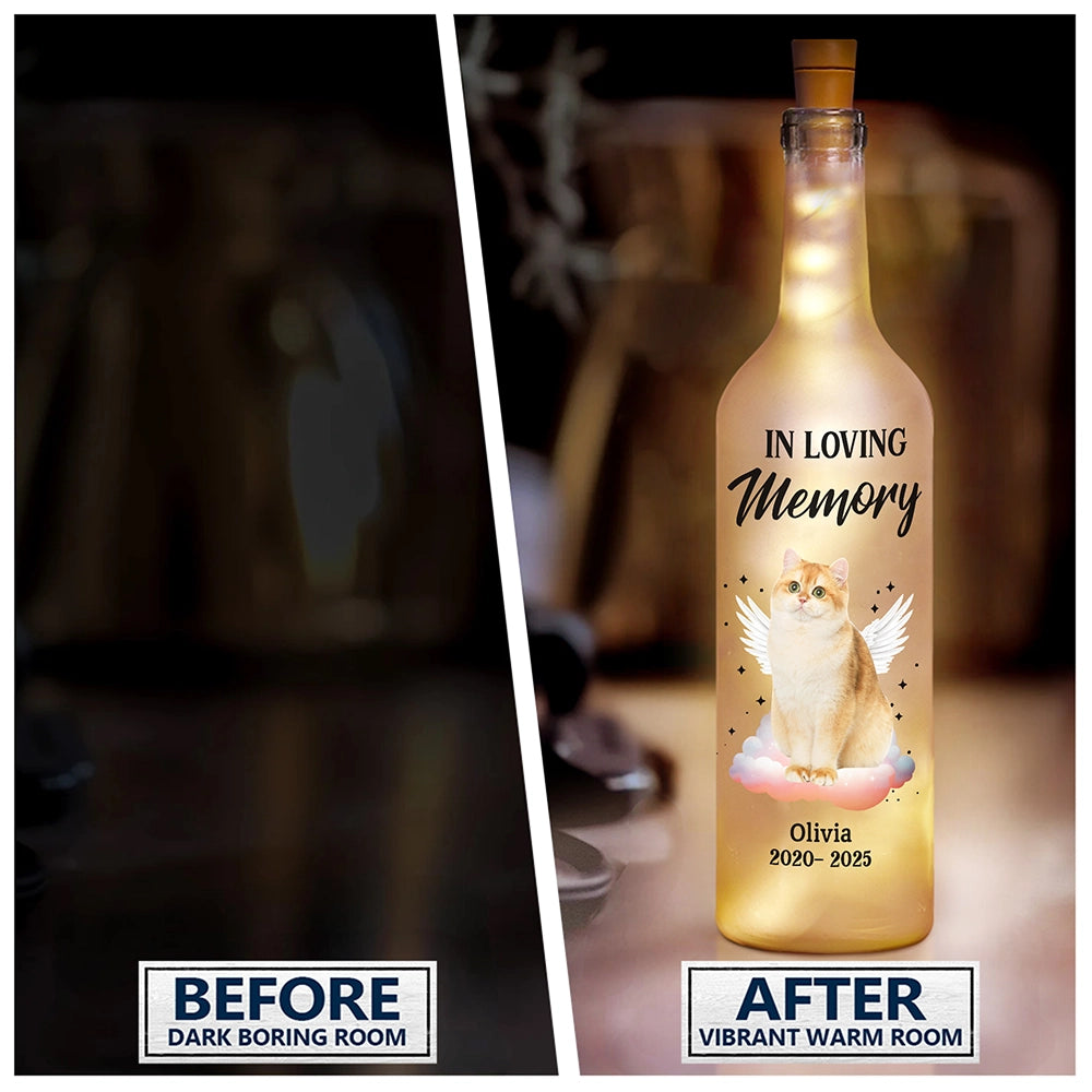 Your Light Will Always Shine In My Heart - Personalized Pet Memorial Bottle Light | Pet Lover Gift - Personalize Memories