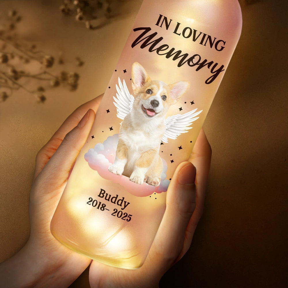 Your Light Will Always Shine In My Heart - Personalized Pet Memorial Bottle Light | Pet Lover Gift - Personalize Memories