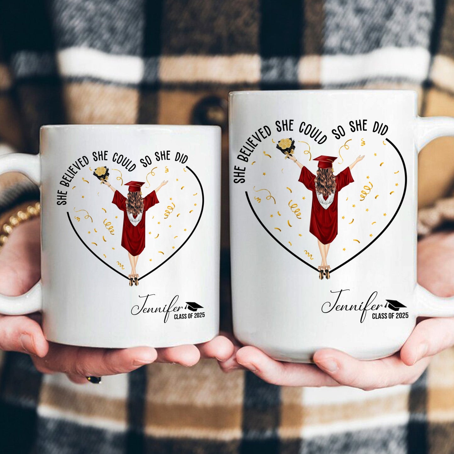 She Believed She Could So She Did - Personalized Mug for Graduation - Personalize Memories