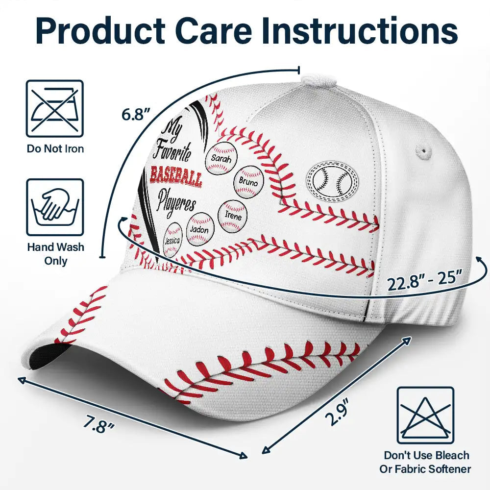 My Favorite Baseball Players - Personalized Classic Cap | Gift for Baseball Dads - Personalize Memories
