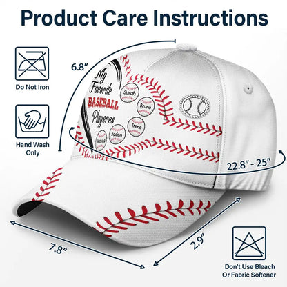 My Favorite Baseball Players - Personalized Classic Cap | Gift for Baseball Dads - Personalize Memories