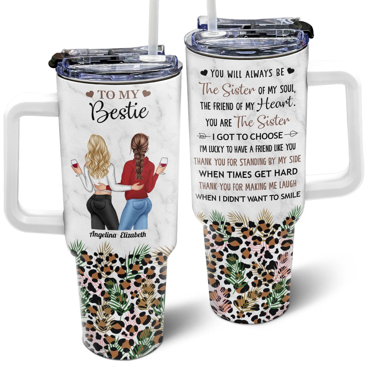 Thank You For Standing By Me - Personalized 40oz Tumbler With Straw | Gift for Best Friend - Personalize Memories