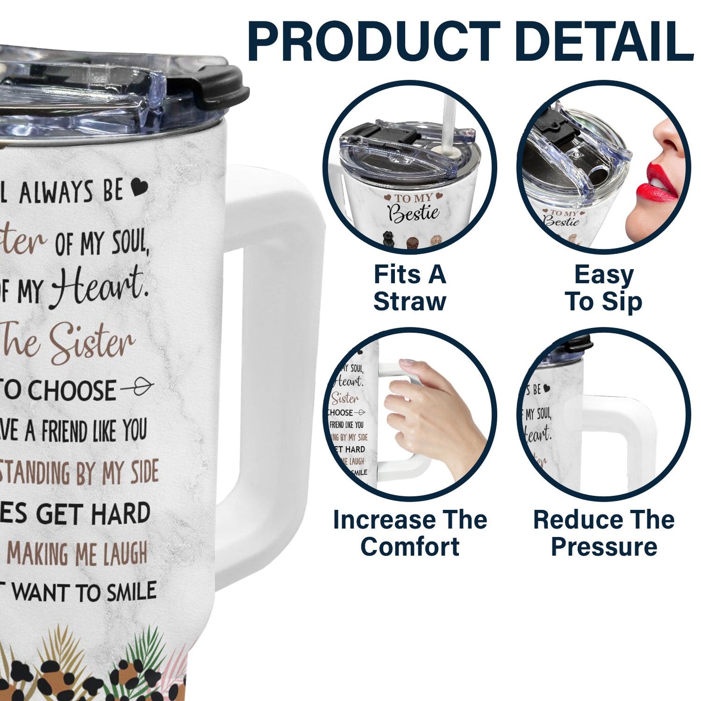 Thank You For Standing By Me - Personalized 40oz Tumbler With Straw | Gift for Best Friend - Personalize Memories
