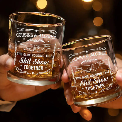 Friends & Alcohol The Glue Holding This Together - Personalized Whiskey Glass - Gift for Friends & Brothers - Personalize Memories