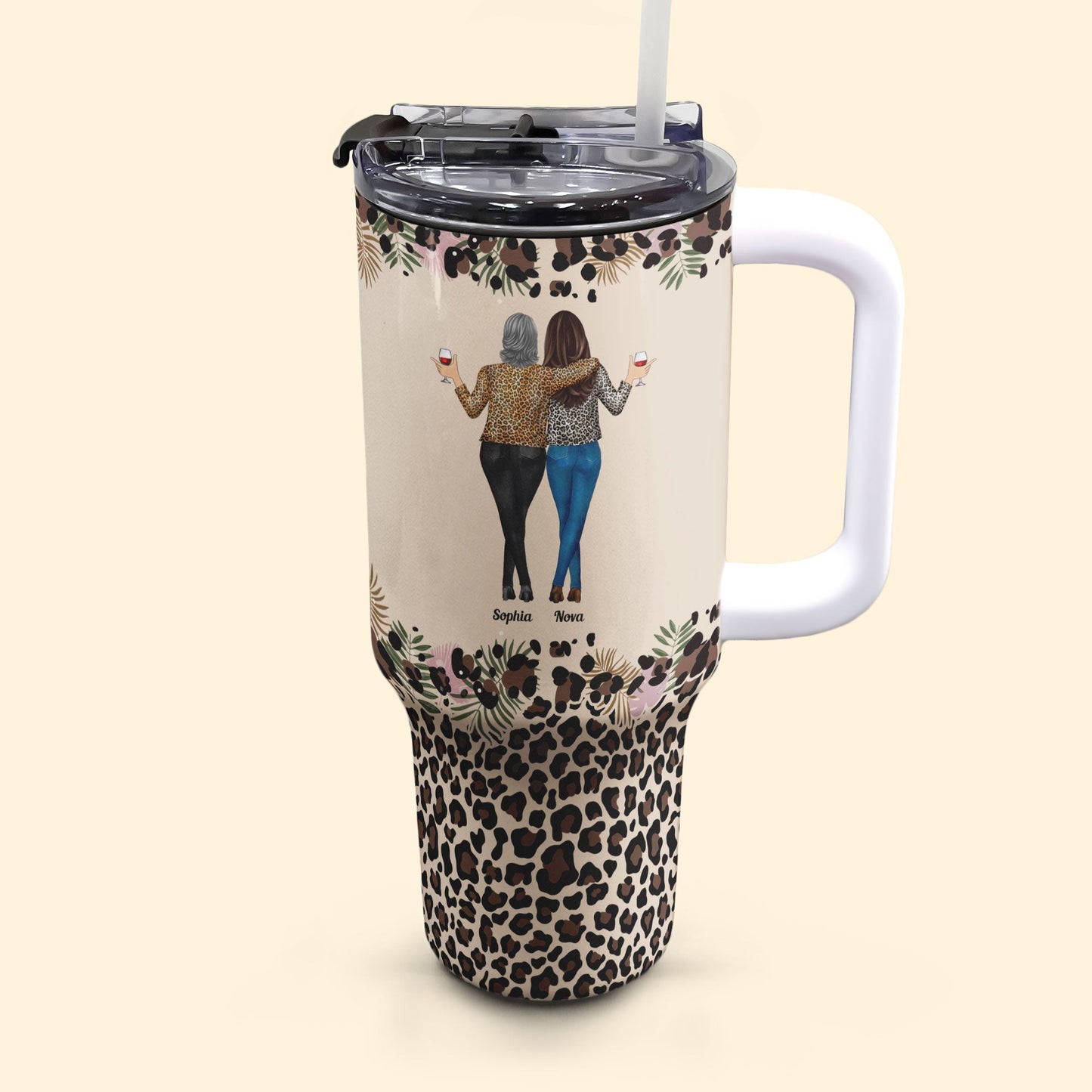 To My Daughter Whisper Back I Am The Storm - Personalized 40oz Tumbler With Straw - Personalize Memories