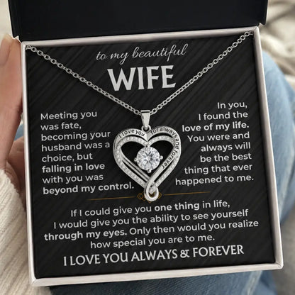 To My Wife - I Love You Always & Forever Necklace Gift Set