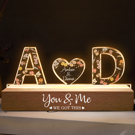 You & Me We Got This - Custom Name Couple Gift - Personalized LED Night Light - Personalize Memories