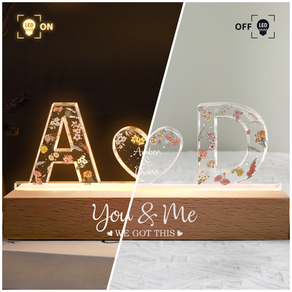 You & Me We Got This - Custom Name Couple Gift - Personalized LED Night Light - Personalize Memories