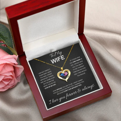 To My Wife - Birthstone Heart Necklace