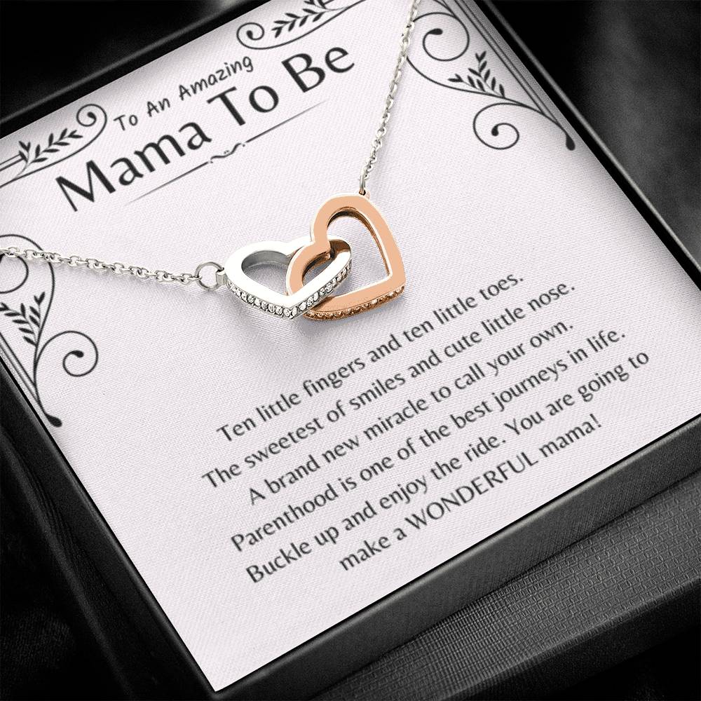 To An Amazing Mama To Be - Ten little fingers and ten little toes - Interlocking Hearts Necklace - Unique Gift for New Mom - Personalize Memories
