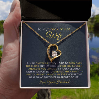 To My Wife Necklace - Romantic Husband to Wife Jewelry for Birthday, Valentine’s Day & Special Celebrations - Forever Love Necklace - Personalize Memories