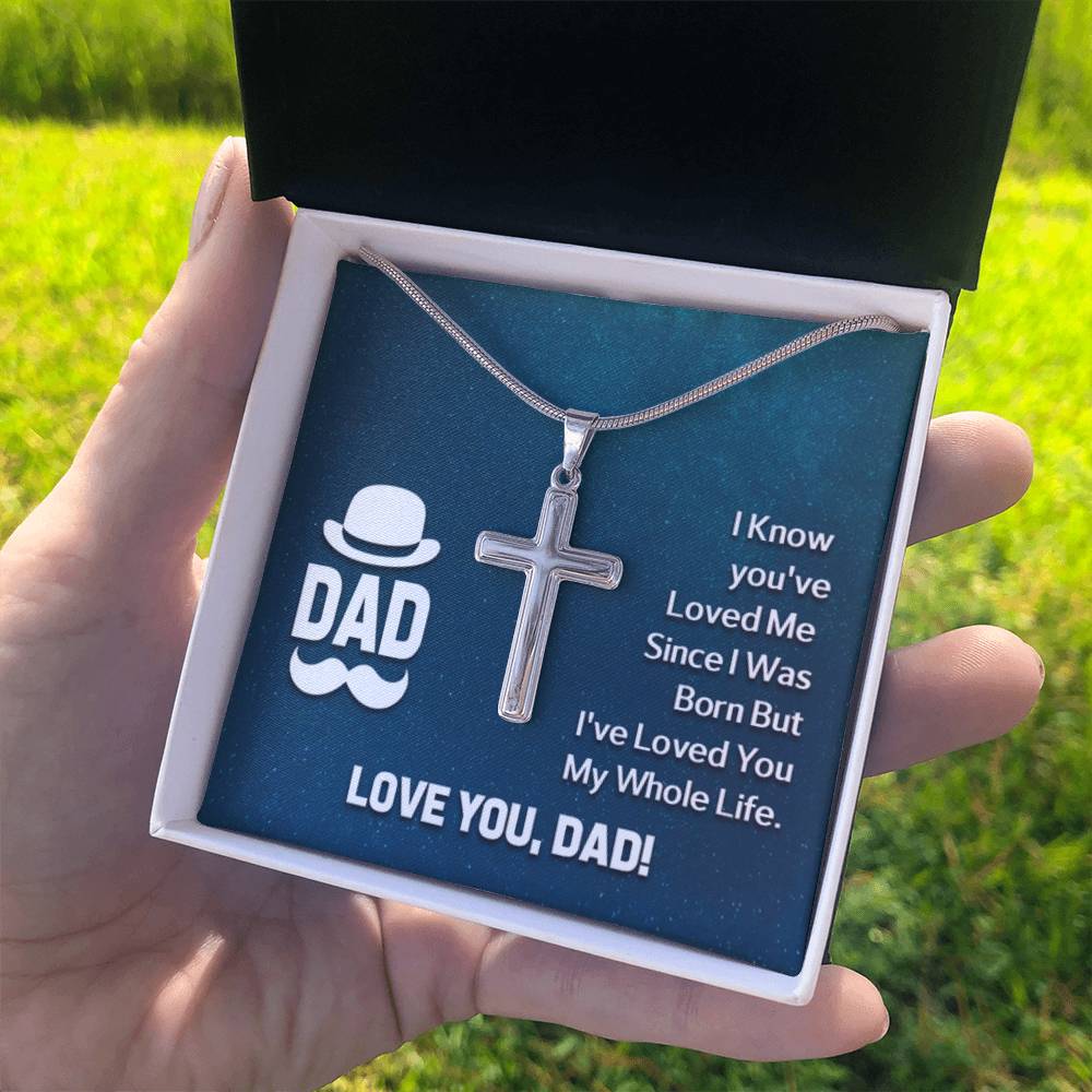 Dad - I know - Artisan Cross Necklace Gift for Dad - Personalize Memories