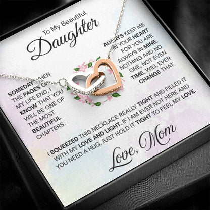 To My Daughter Necklace – Gift for Daughter’s Birthday and Graduation – Interlocking Hearts Necklace - Personalize Memories