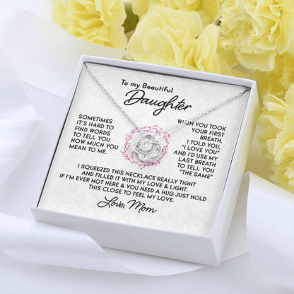 To My Daughter Necklace – Jewelry Gift for Daughter from Mother – Love Knot Necklace - Personalize Memories