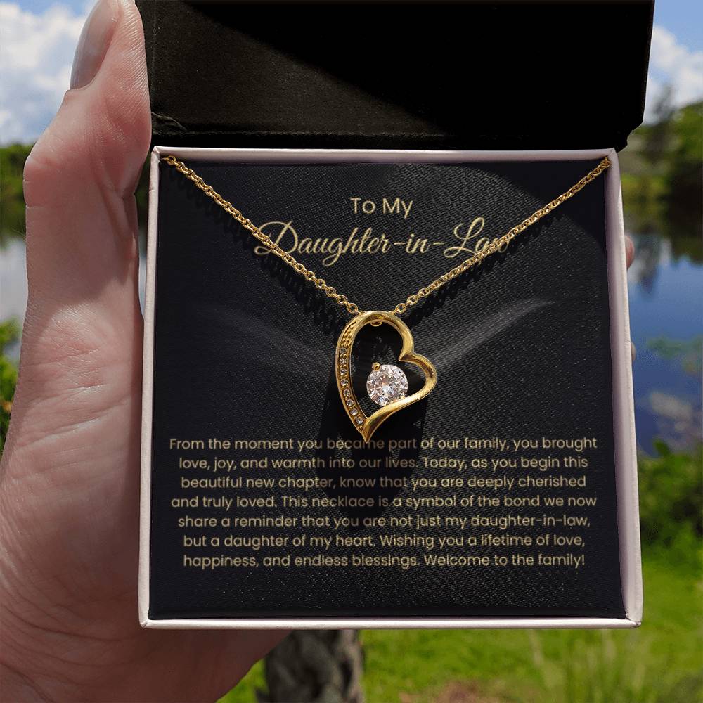 To My Daughter In Law - Forever Love Necklace - Gift for Daughter in Law - Personalize Memories