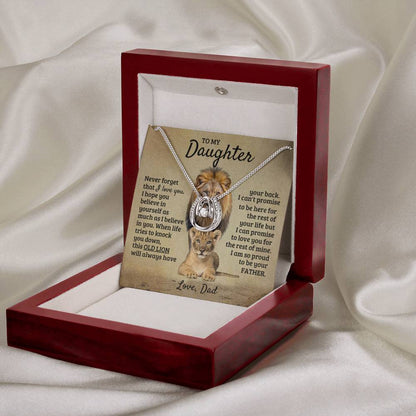 To My Beautiful Daughter - Old Lion - Lucky In Love Necklace from Dad - Personalize Memories