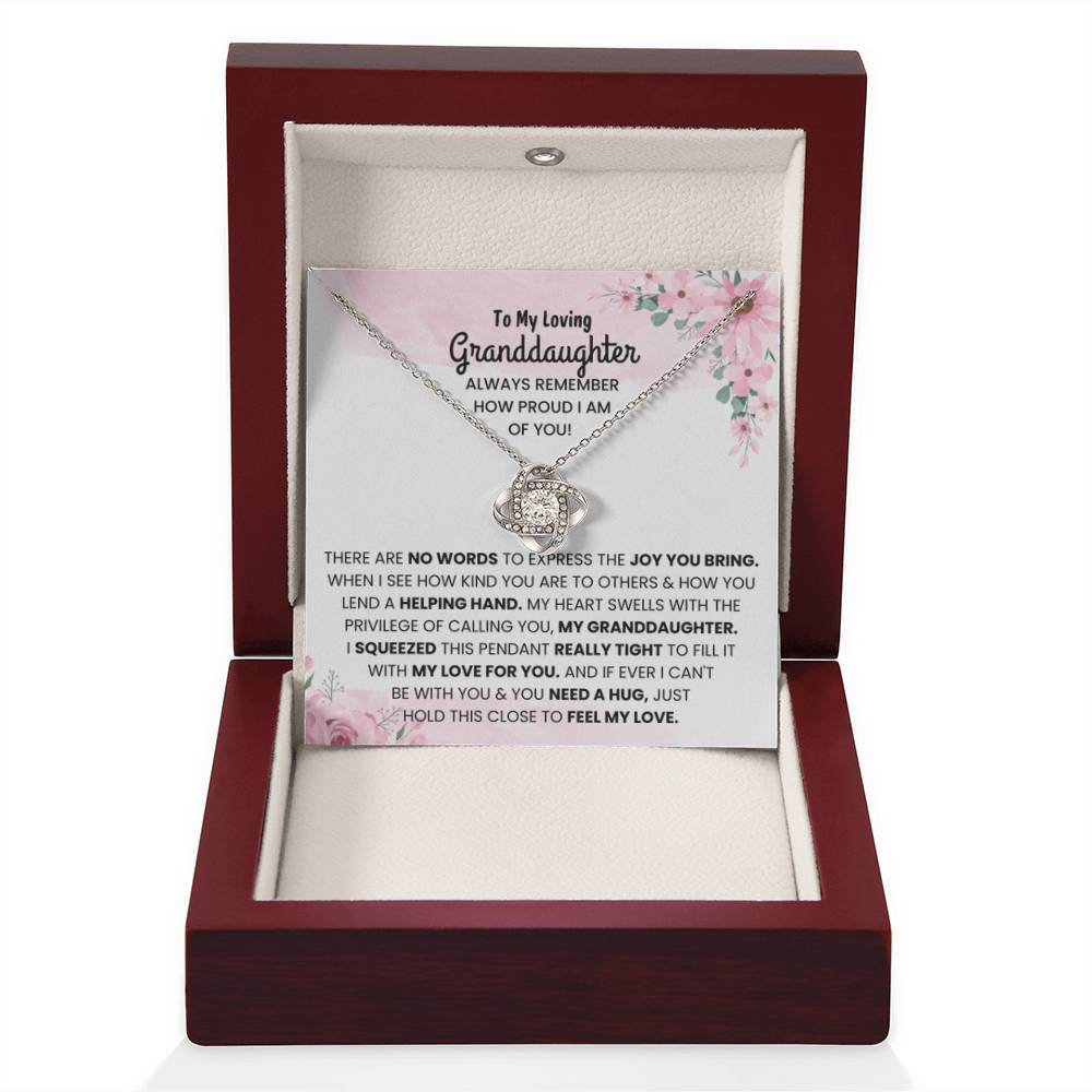 To My Granddaughter Necklace – Birthday, Graduation Special Gift for Granddaughter – Love Knot Necklace - Personalize Memories