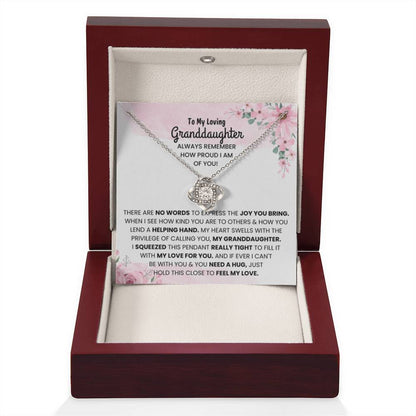 To My Granddaughter Necklace – Birthday, Graduation Special Gift for Granddaughter – Love Knot Necklace - Personalize Memories