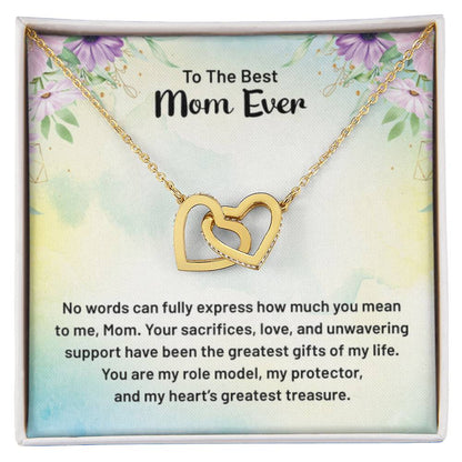 To The Best Mom Ever - Interlocking Hearts Necklace - Personalize Memories