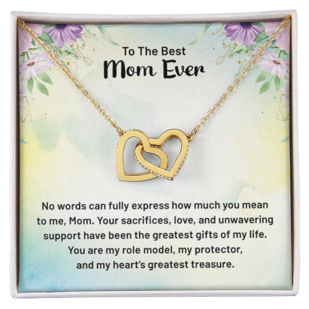 To The Best Mom Ever - Interlocking Hearts Necklace - Personalize Memories