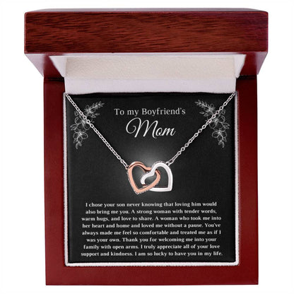 Gift for Bf's Mom - Interlocking Hearts Necklace - Personalize Memories