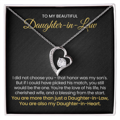 To My Daughter In Law - You are also my Daughter in heart - Forever Love Necklace - Personalize Memories