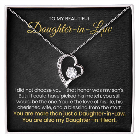 To My Daughter In Law - You are also my Daughter in heart - Forever Love Necklace - Personalize Memories