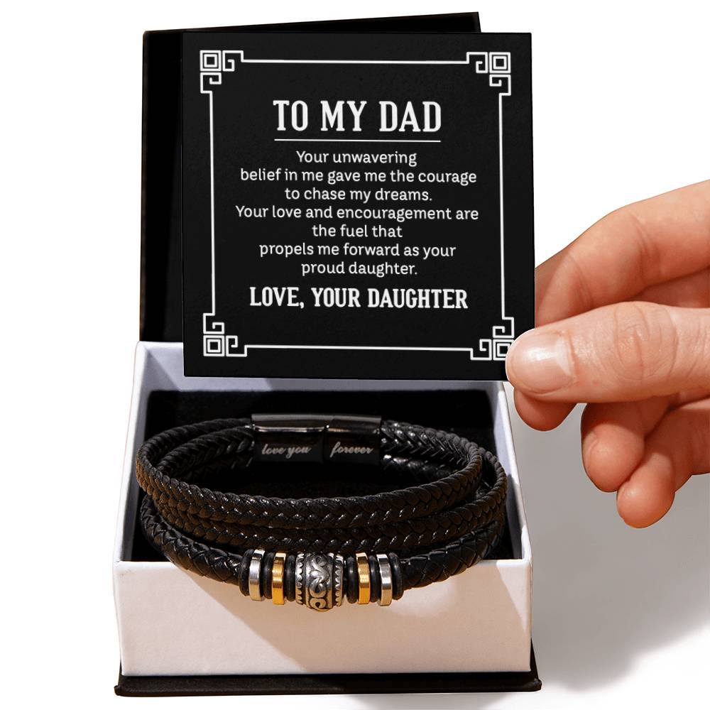 To My Dad Bracelet - Gift for Dad from Daughter - Love You Forever Bracelet - Personalize Memories