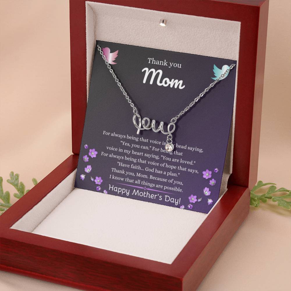 Mother's Day Present for Mom - Scripted Love Necklace - Personalize Memories