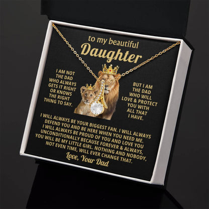 To My Daughter Necklace - Sentimental Birthday Gift from Dad, Meaningful Jewelry for Milestones & Holidays - Alluring Beauty Necklace - Personalize Memories