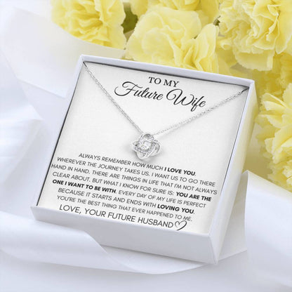 Future Wife Necklace - Beautiful Necklace for Girlfriend for Birthday, Christmas & Romantic Moments - Love Knot Necklace - Personalize Memories