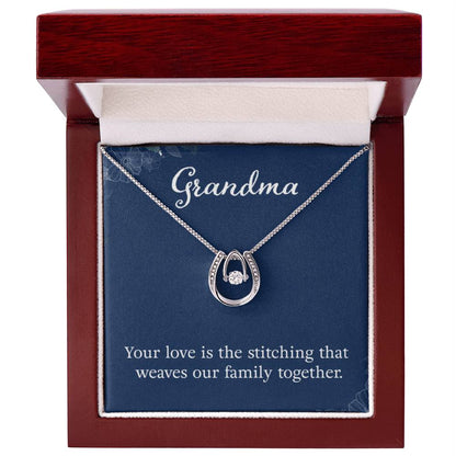 Grandma - Your love is the stitching - Gift for Grandmother Grandma - Lucky In Love PARTNER - Personalize Memories