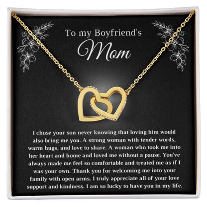 Gift for Bf's Mom - Interlocking Hearts Necklace - Personalize Memories