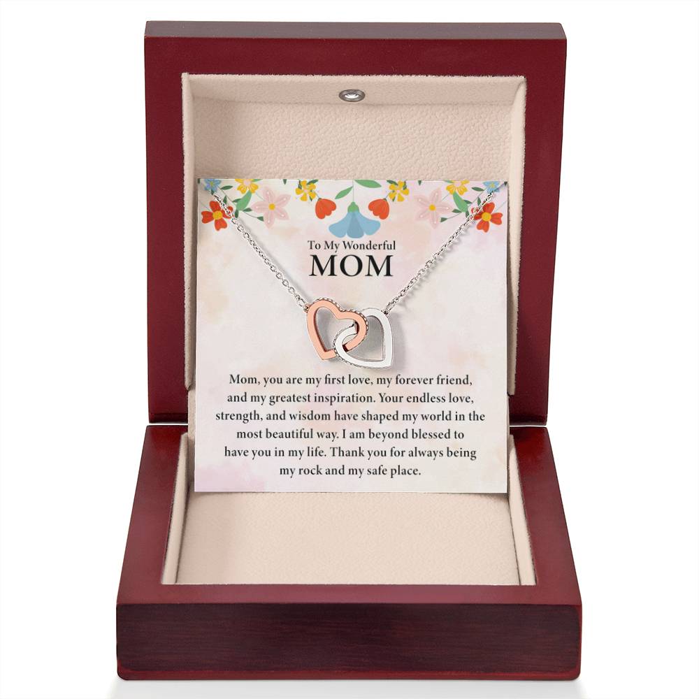 To My Mom - Interlocking Hearts Necklace - Perfect for Birthday, Christmas & Mother's Day - Personalize Memories