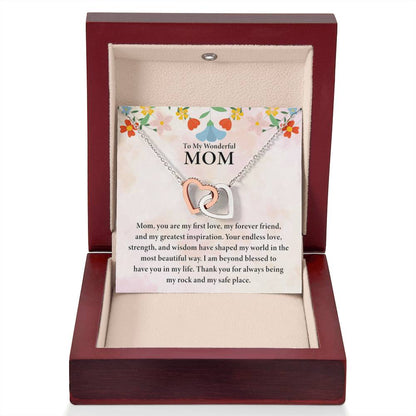 To My Mom - Interlocking Hearts Necklace - Perfect for Birthday, Christmas & Mother's Day - Personalize Memories