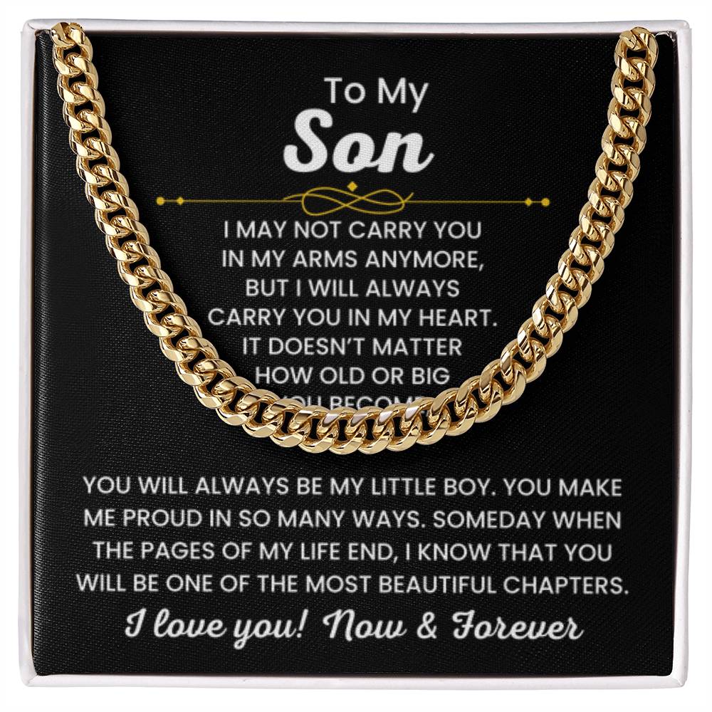 To My Son, Cuban Link Chain Necklace for Son, Birthday Gift, Stylish Teen & Young Men Accessory - Personalize Memories