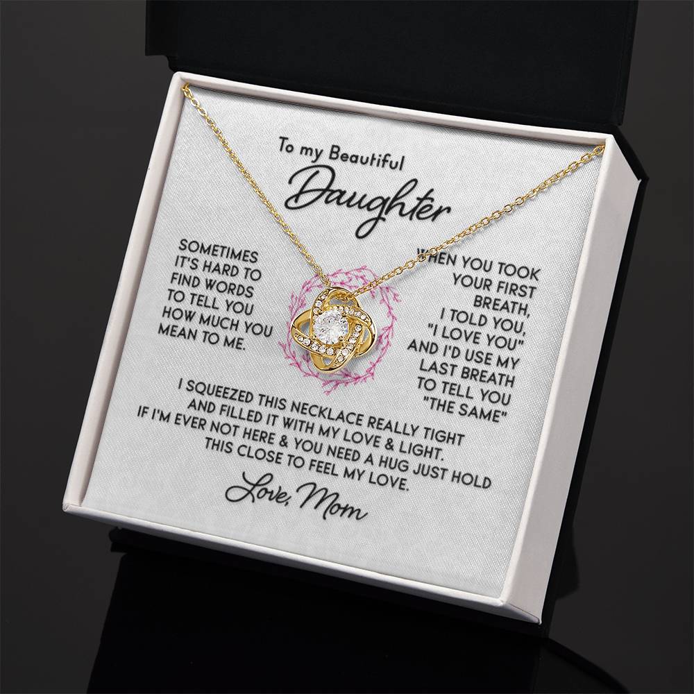 To My Daughter Necklace – Jewelry Gift for Daughter from Mother – Love Knot Necklace - Personalize Memories