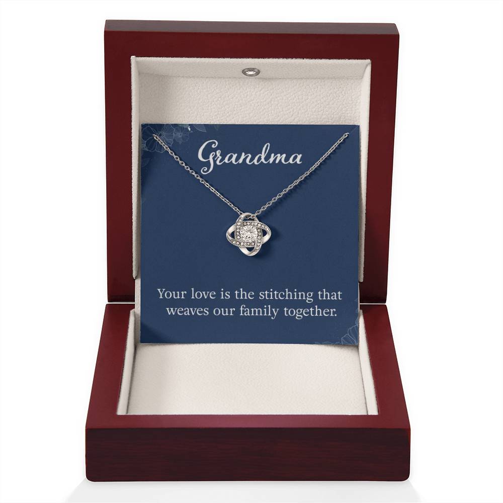 Grandma - Your love is the stitching - Gift for Grandmother Grandma - Love Knot Necklace - Personalize Memories