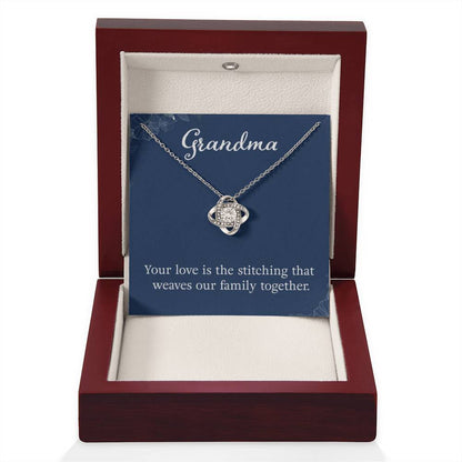 Grandma - Your love is the stitching - Gift for Grandmother Grandma - Love Knot Necklace - Personalize Memories