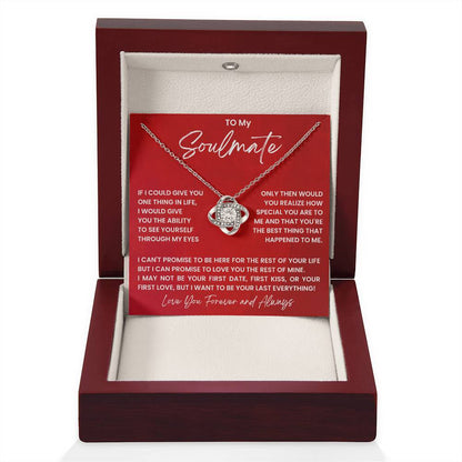 To My Soulmate - Love You Forever And Always - Love Knot Necklace - Personalize Memories