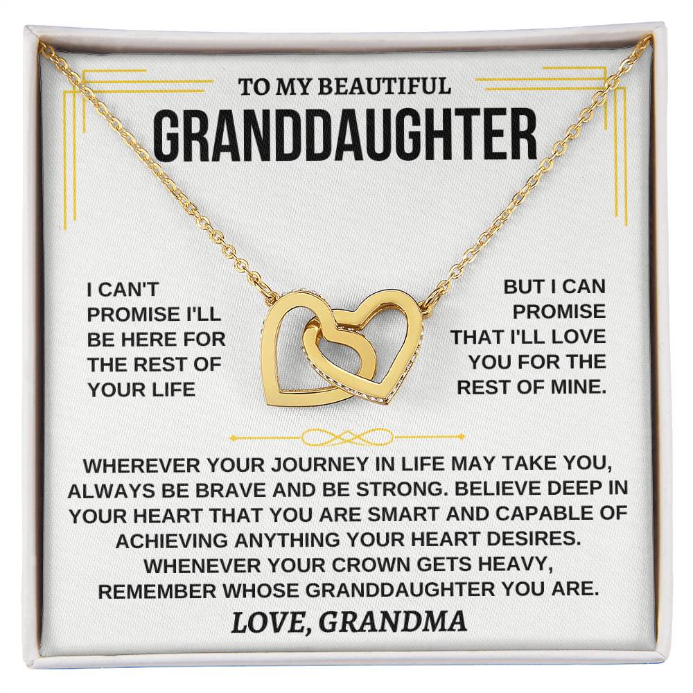 To My Granddaughter - Interlocking Hearts Necklace - Gift From Grandma - Personalize Memories